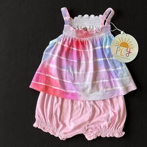 3-6mo Little Sleepies Tie Dye Dreams Smocked Tank w/Bloomers